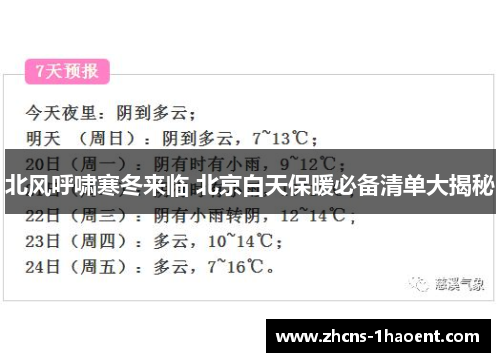 北风呼啸寒冬来临 北京白天保暖必备清单大揭秘